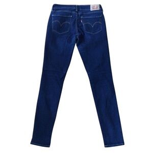 LEVIS 711 jeans skinny mid rise medium waist stretchy dark blue denim size 26